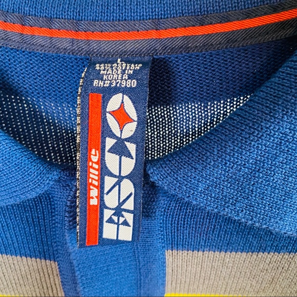 1980's Vintage Knit Striped Baggy Fit Polo Shirt NWOT by Willie Esco Size L - Picture 6 of 9
